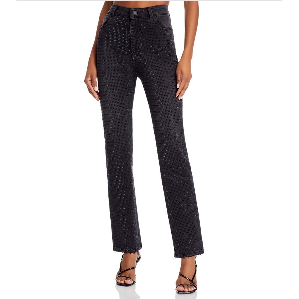BLANKNYC Moonstone Jeans Rhinestone Embellished Straight Leg Size 25